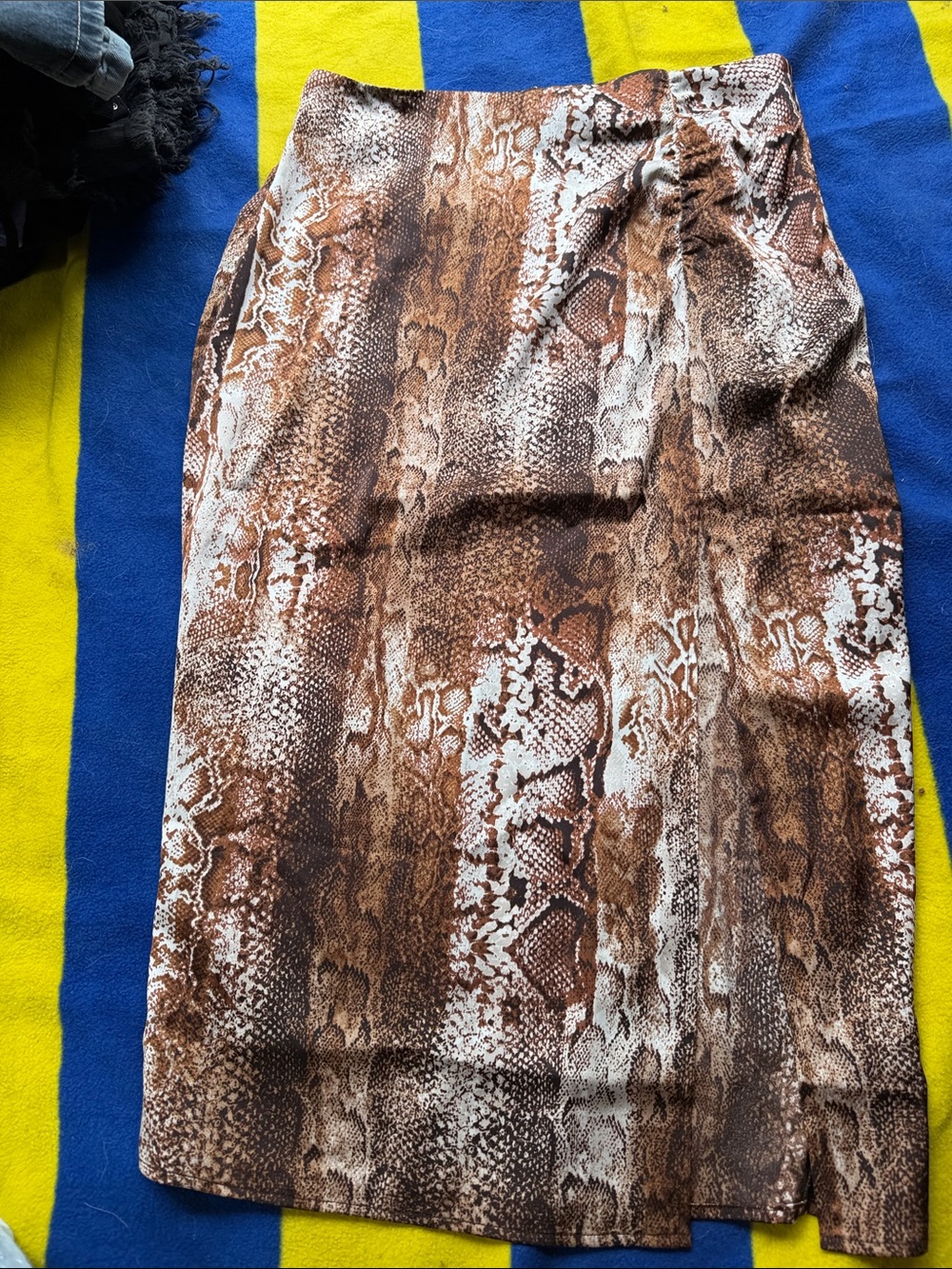 Guess Brown Snake Print A-Line Skirt